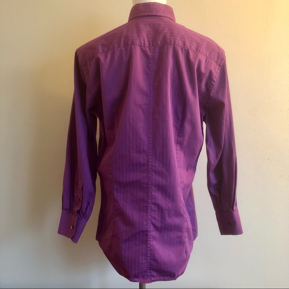 Dolce & Gabbana Purple Striped Button Up Dress Shirt Size 16/41 Large - Picture 6 of 8